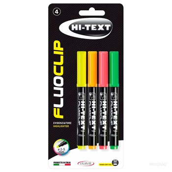 Textmarker Etafelt Hi-Text Fluoclip 7000 4buc - cumpărați, prețuri pentru BONUS - foto 1
