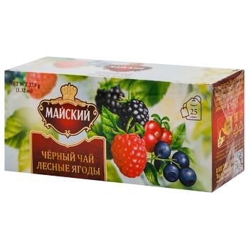 Ceai negru Maiskii cu fructe de padure in plicuri 2g*25 - cumpărați, prețuri pentru BONUS - foto 1