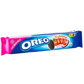 Печенье Oreo со вкусом какао и клубничным кремом 95г - купить, цены на METRO - фото 1