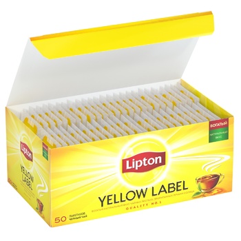 Чай Lipton Yellow Label черный в пакетиках 50x2г - купить, цены на METRO - фото 2