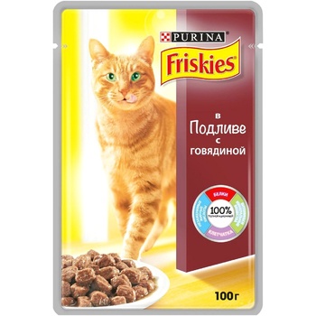 Корм влажный Friskies с говядиной для кошек 85г - купить, цены на METRO - фото 1