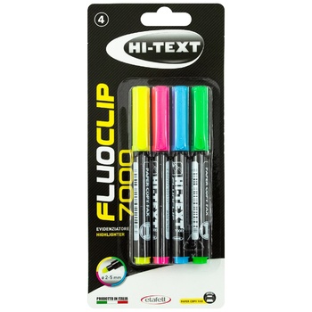 Маркер текстовый Etafelt Hi-Text Fluoclip 7000 4шт - купить, цены на BONUS - фото 2
