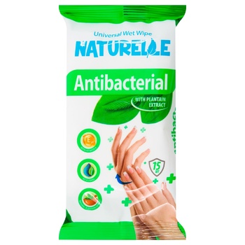 Servețele Naturelle Antibacterial umede 15buc - cumpărați, prețuri pentru BONUS - foto 1